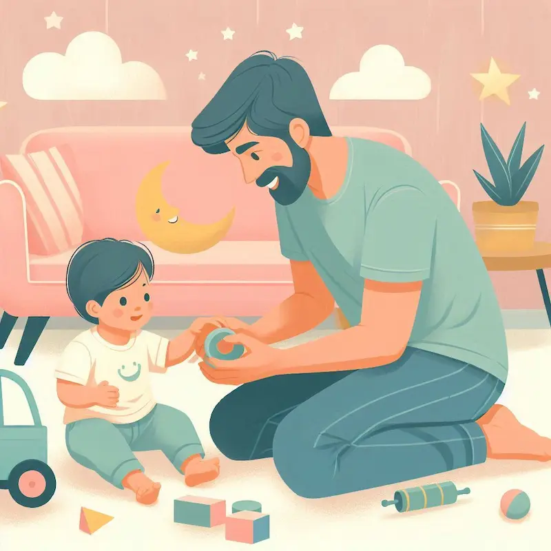 Dad playing with his toddler