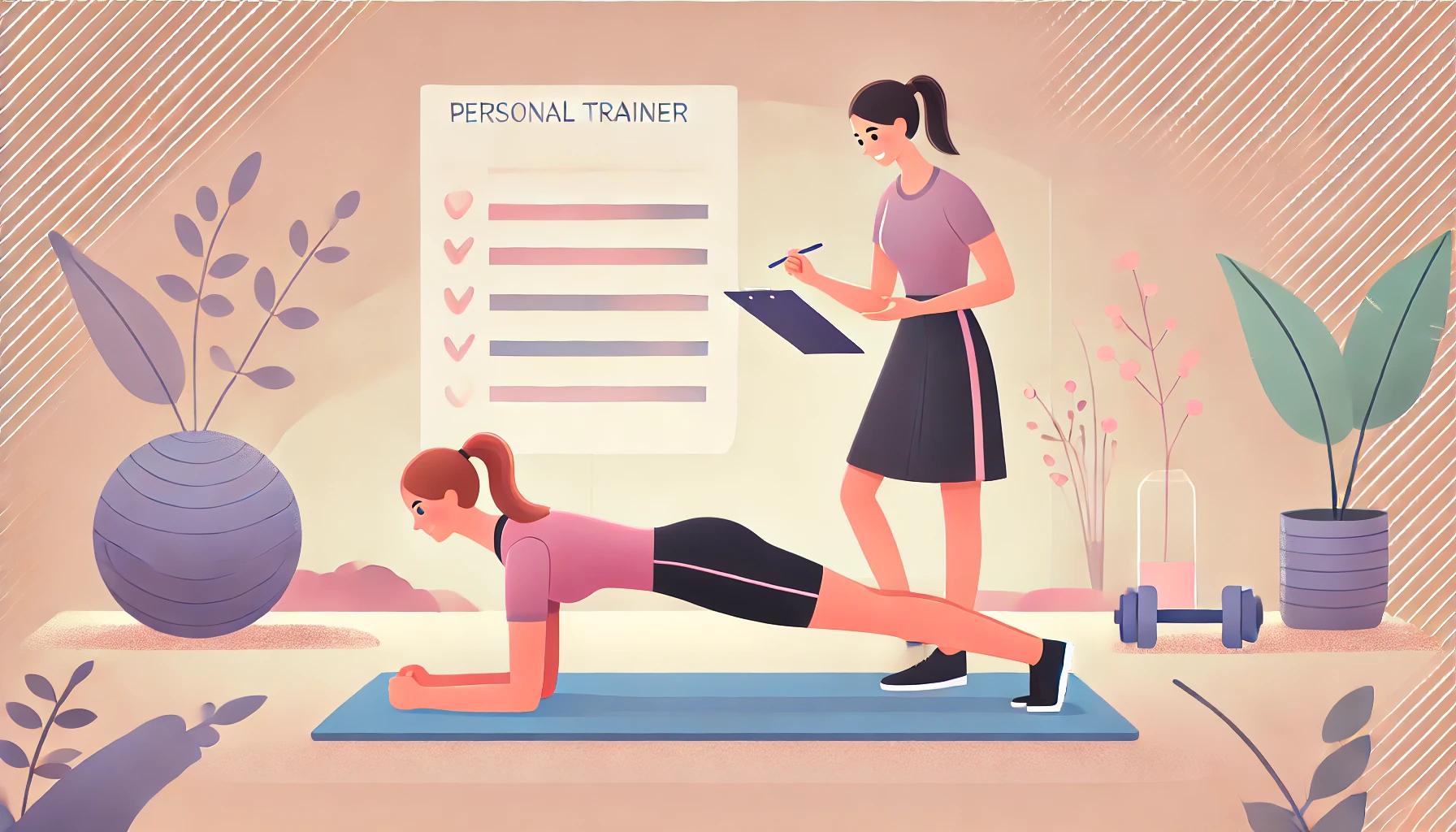 Hero image of a client with a personal trainer